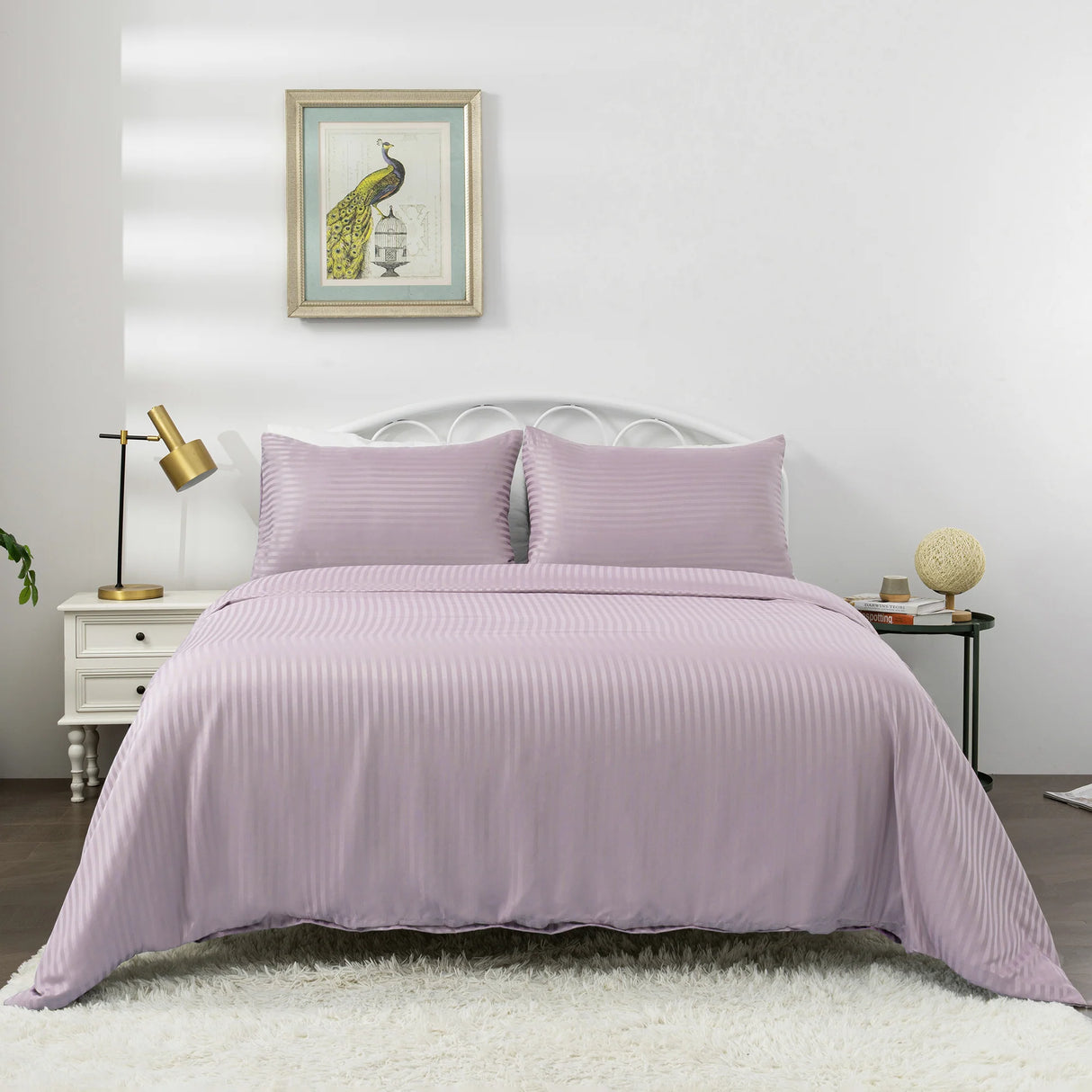 Luxiore 1800TC Super Soft Silky Microfibre Quilt Cover Set | Luxury Pin Stripe Microfibre Duvet Cover Set