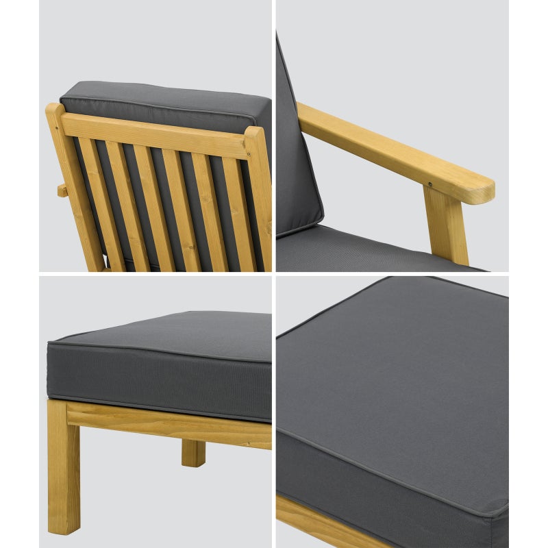 Breeze Designer Outdoor Sun Lounge Armchairs | Soft Cushioned Wooden Patio Lounge Chairs