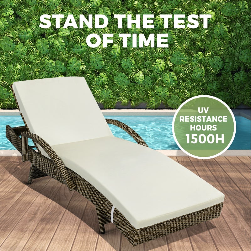 Amore Aquos Outdoor Cushioned Wicker Pool Loungers | Modern Adjustable Rattan Quality Day Bed Sun Loungers