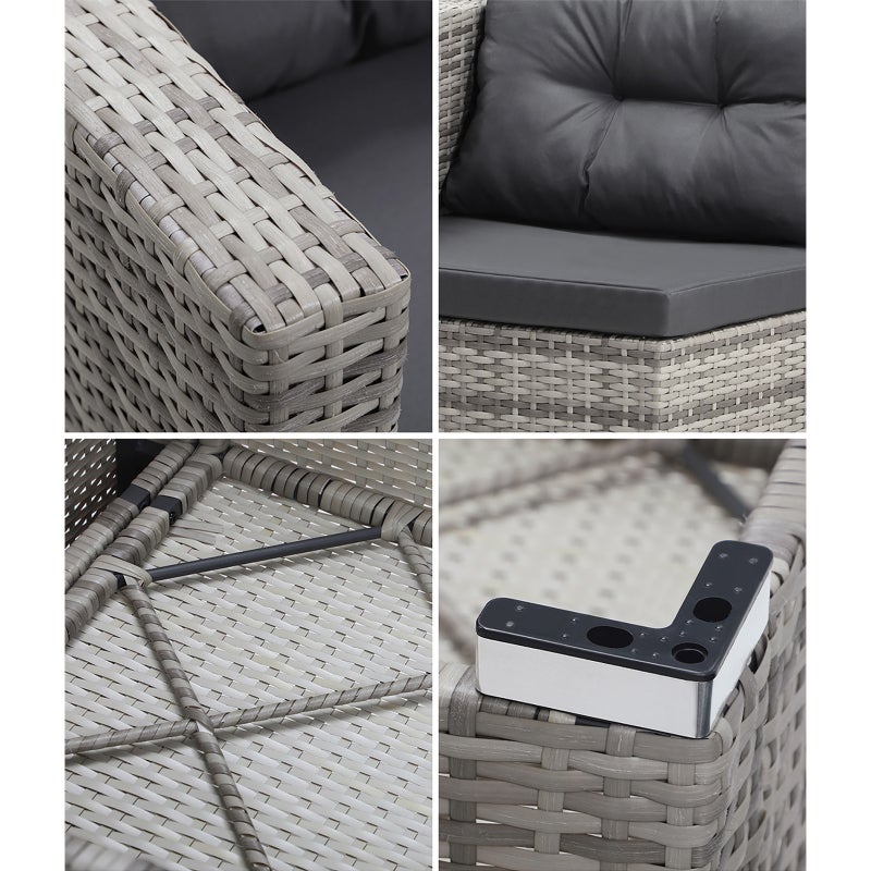 Ariana High Quality Wicker Outdoor Lounge Set | 4 or 6 Seater Modern Rattan Lounge Set with Table
