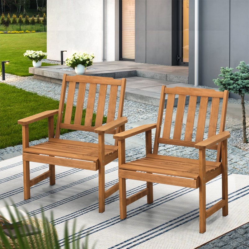 Tatiana Luxe Quality Outdoor Wooden Deck Chairs | Patio Garden High Back Armchairs