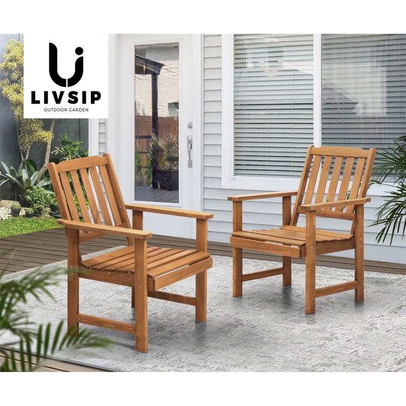 Tatiana Luxe Quality Outdoor Wooden Deck Chairs | Patio Garden High Back Armchairs