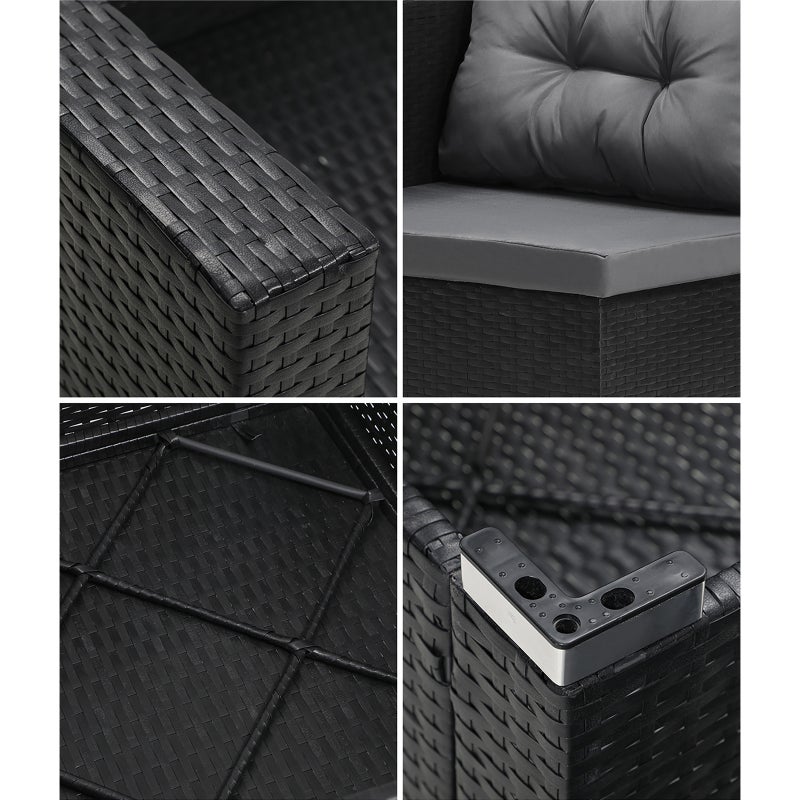 Ariana High Quality Wicker Outdoor Lounge Set | 4 or 6 Seater Modern Rattan Lounge Set with Table