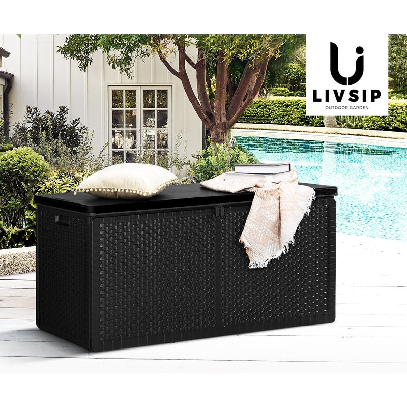 Super Premium 310L Outdoor Storage Box and Bench | Lockable Weatherproof Garden Storage Box