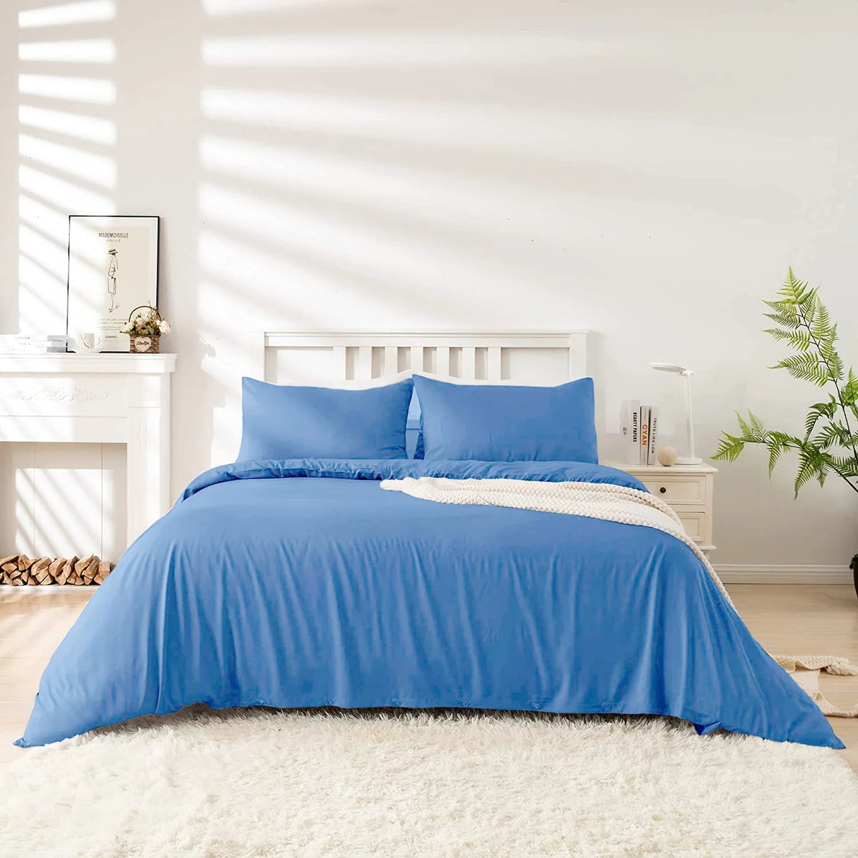 Luxiore 2000TC Breathable Cooling Bamboo Blend Sheet Set | Eco Friendly Anti Wrinkle Bamboo Sheets