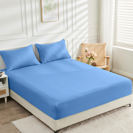 Luxiore 2000TC Breathable Cooling Bamboo Blend Fitted Sheet | 40cm Deep Eco Friendly Anti Wrinkle Bamboo Sheet