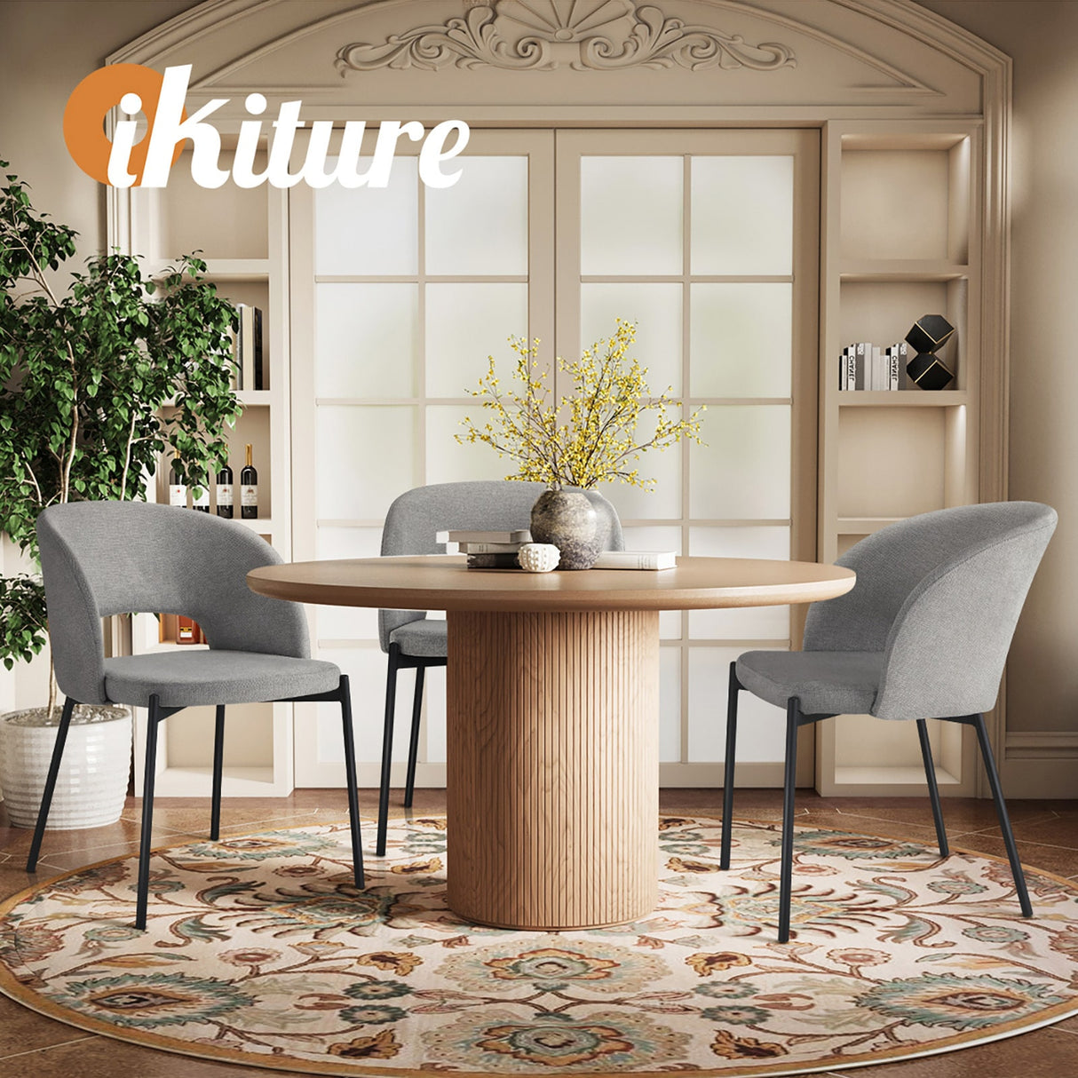 Set of Two Teddy Millie Boucle Fabric Dining Chairs | Premium Boucle or Fabric Dining Chair Set