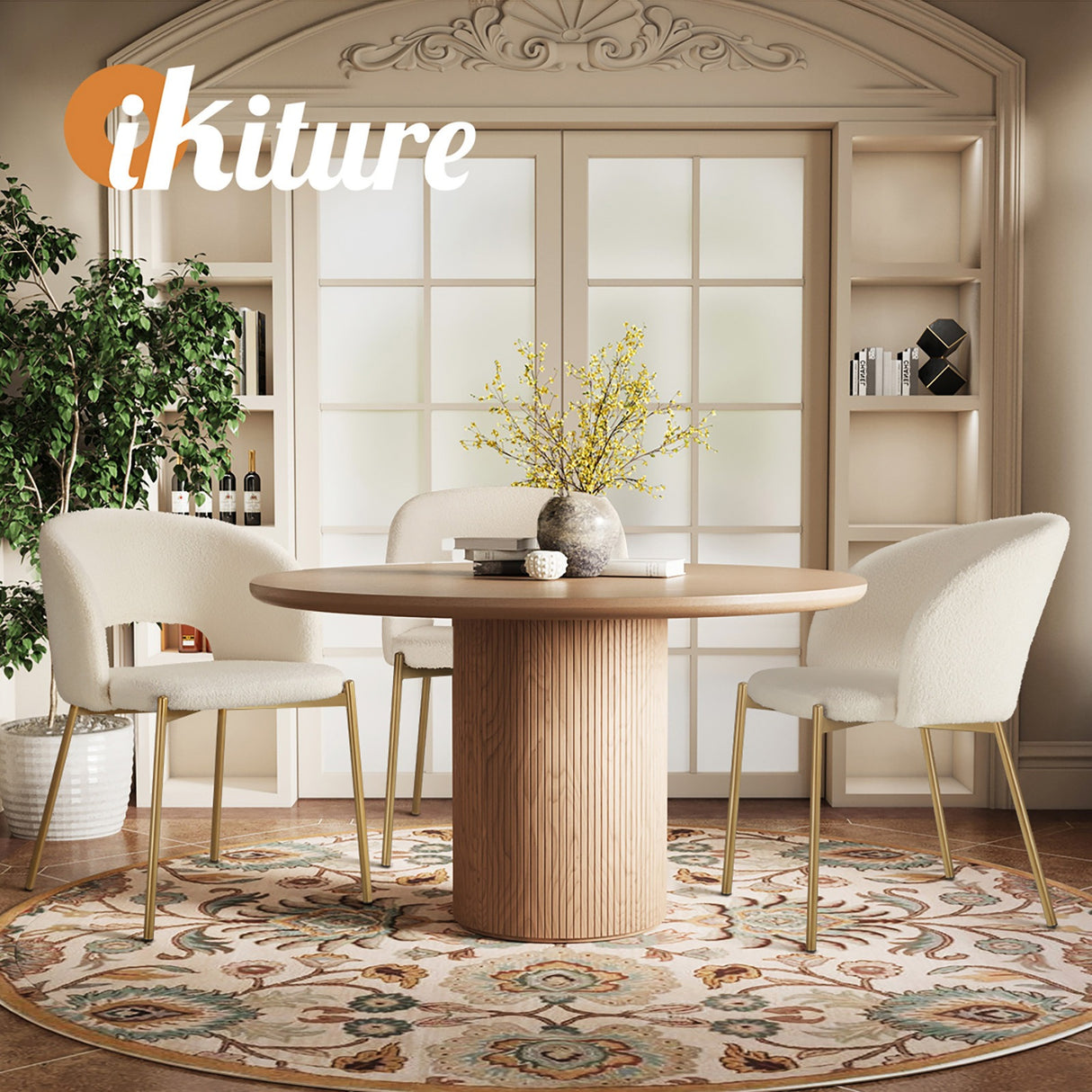 Set of Two Teddy Millie Boucle Fabric Dining Chairs | Premium Boucle or Fabric Dining Chair Set