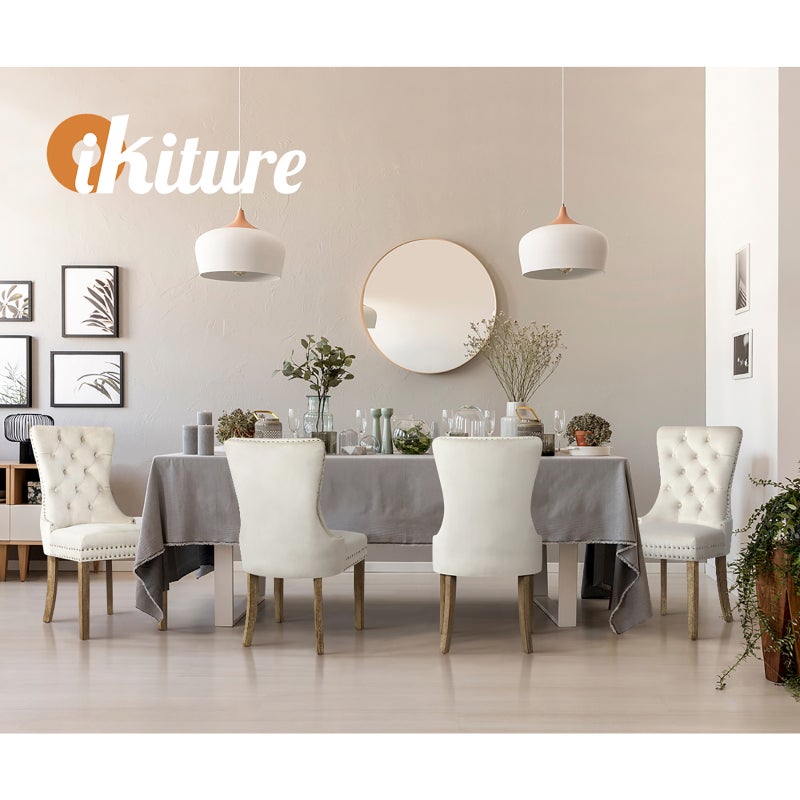 Set of Two Amelia Velet Soft Tufted Dining Chairs | Premium Plush Dining Chairs