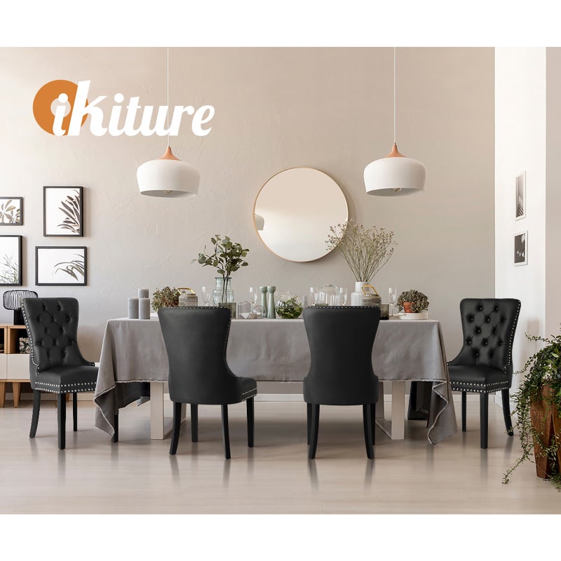 Set of Two Amelia Velet Soft Tufted Dining Chairs | Premium Plush Dining Chairs