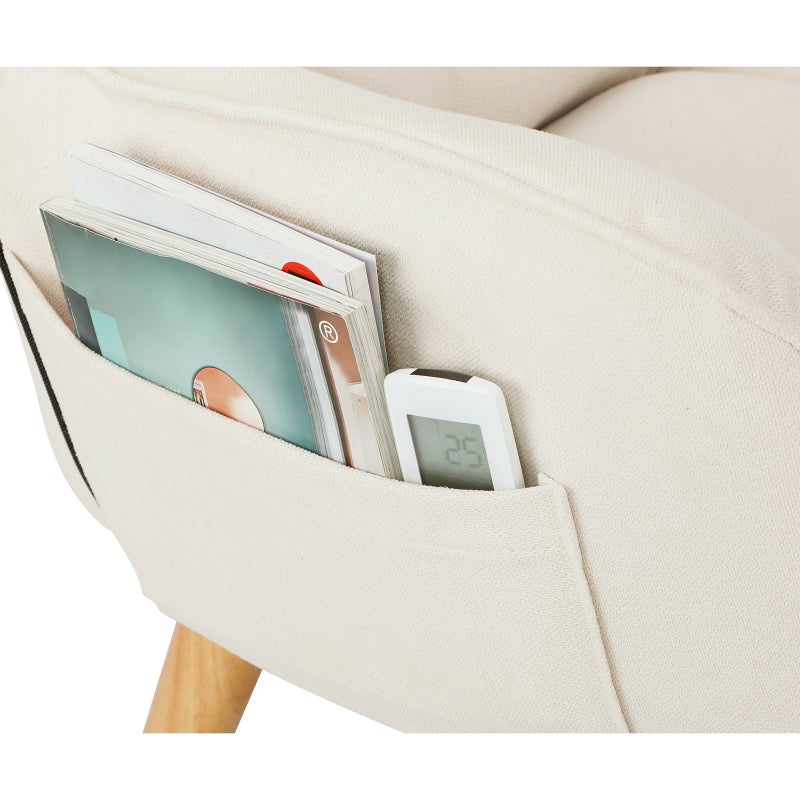 Lana Fabric Lounge Chair And Ottoman Stool | Swivel Seat Recline Extra Soft Armchair and Ottoman Set