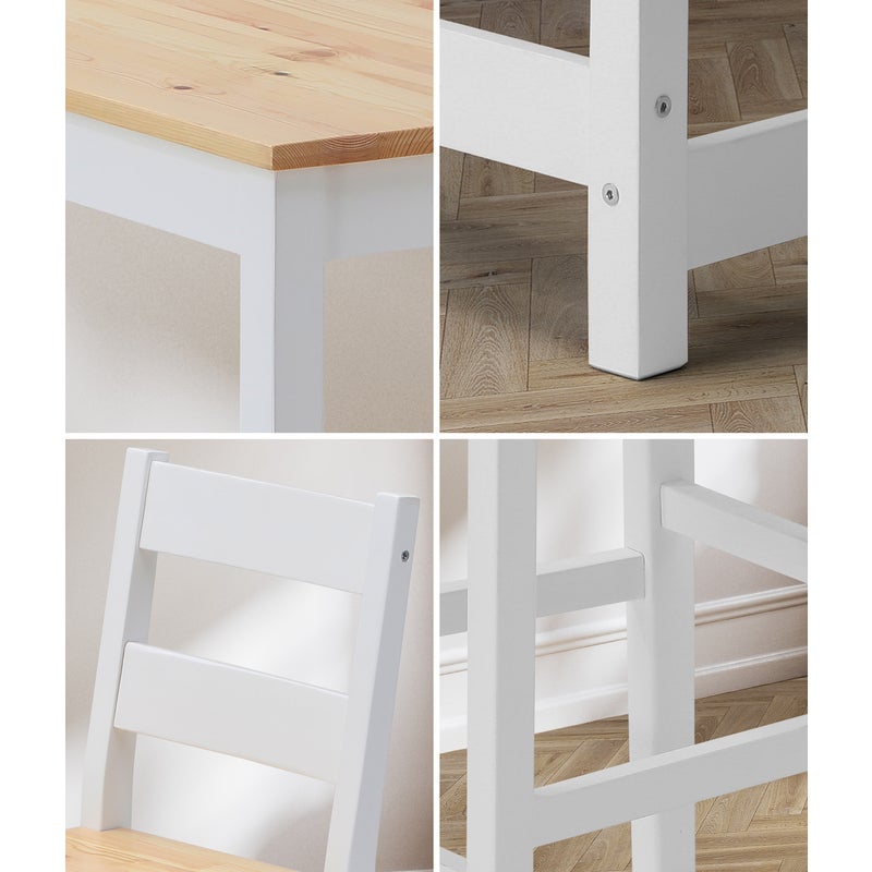 Emprezzo 3pc Kitchen Dining Barstool Set | Slimline 2 Barstools and Breakfast Table Set