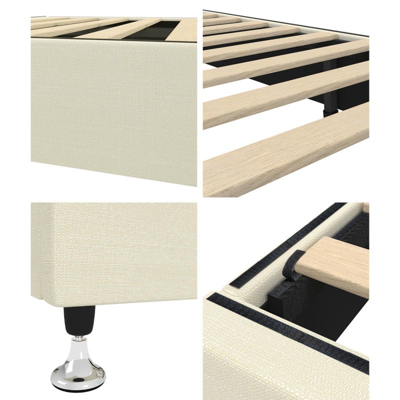 Vienna Luxe Fabric Platform Bed Base | Verstaile Modern Sleek Fabric Bed Base