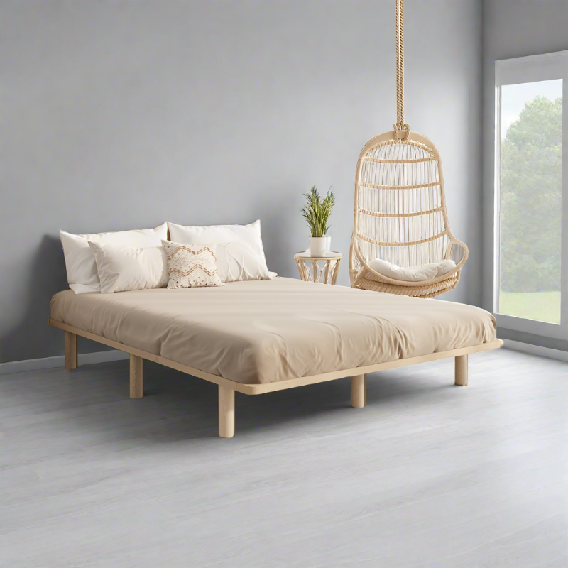 Scandi Luxe Premium Timber Platform Bed | Reinforced Durable Wooden Floating Bed Base