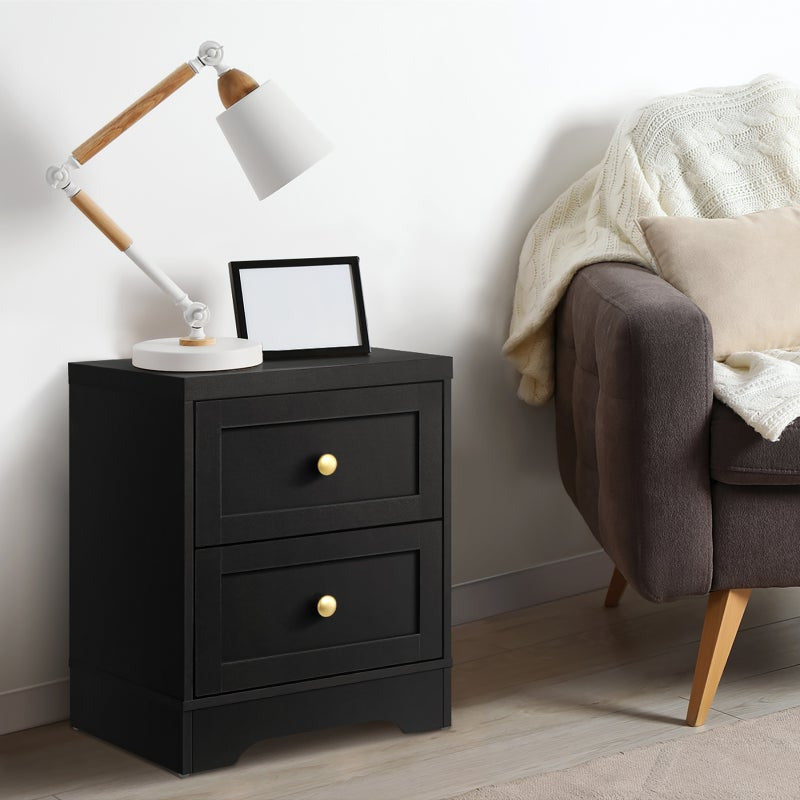 Antigua Slimline Bedside Table with Two Drawers | Hampton Style Bedside Table and Storage Drawers