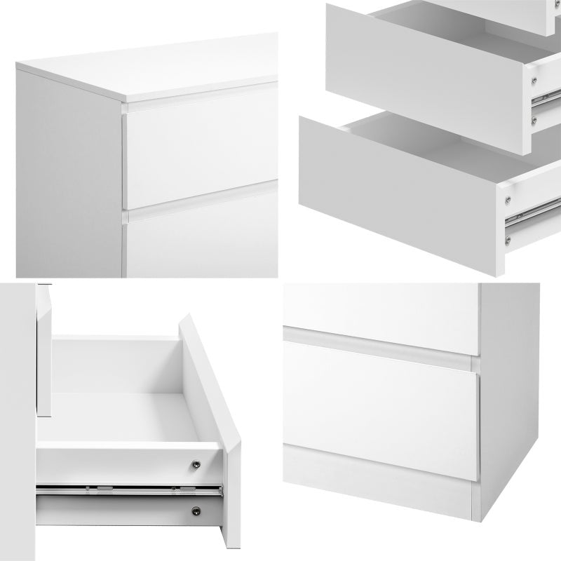Santori Blanco Modern Chest Of Drawers Storage Cabinet | Elegant White Wooden Tallboy