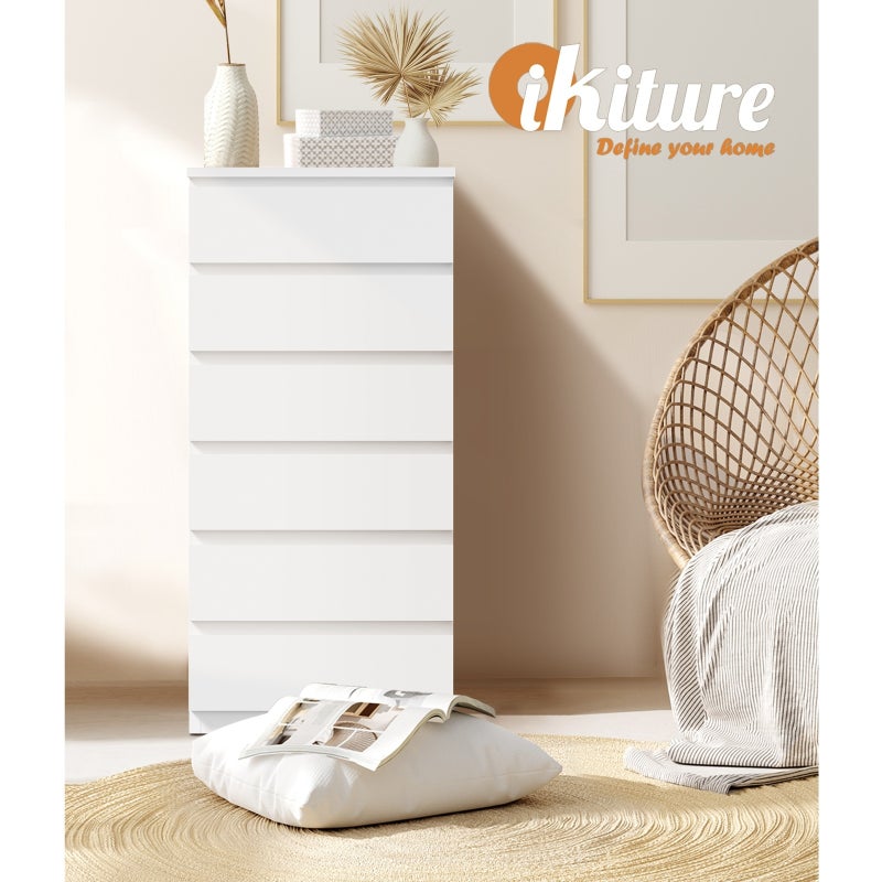 Santori Blanco Modern Chest Of Drawers Storage Cabinet | Elegant White Wooden Tallboy