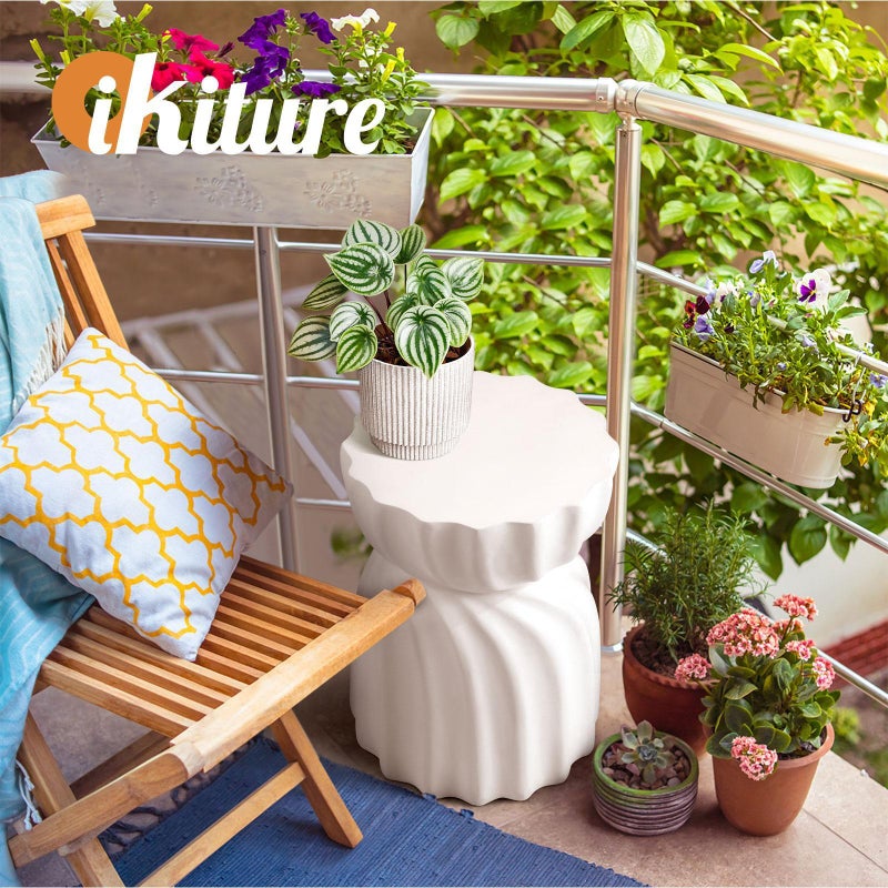 Terzzi Two In One Concrete Hourglass Stool or Bedside Table | Indoor Outdoor Modern Side Table Stool