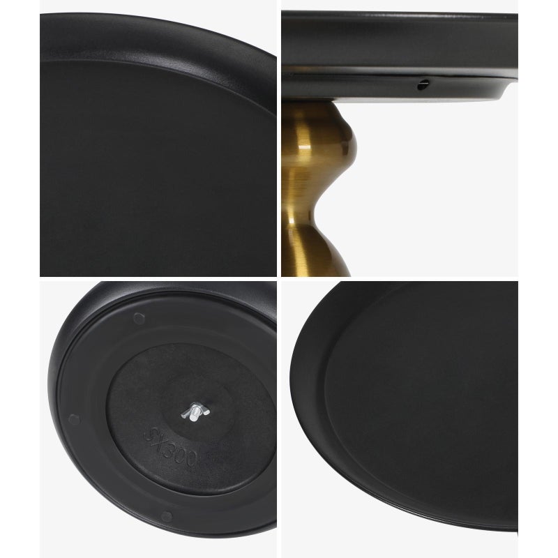 Stemio Designer Two Tone Metal Round Side Table | Verstaile Multi Use End Table Bedside Table