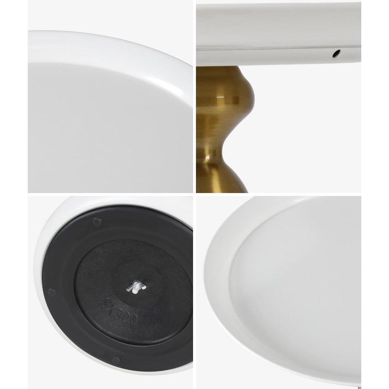 Stemio Designer Two Tone Metal Round Side Table | Verstaile Multi Use End Table Bedside Table