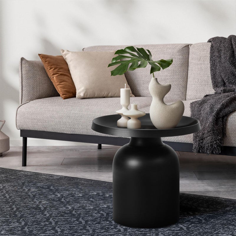 Fresco Designer Smooth Metal Side Table | Verstaile Multi Use End Table Bedside Table