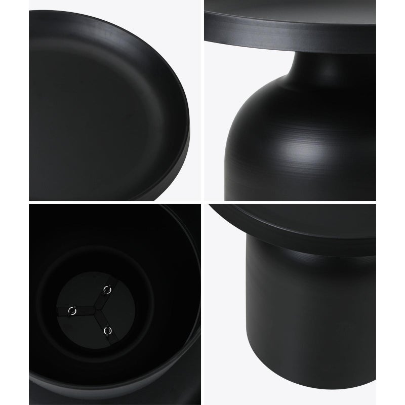 Fresco Designer Smooth Metal Side Table | Verstaile Multi Use End Table Bedside Table