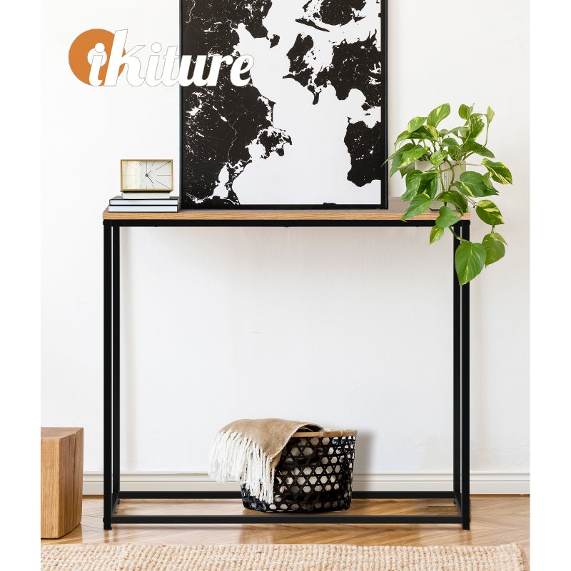 Pax Romana Marble Effect Top Console Table | Modern Sleek Entry Hallway Table