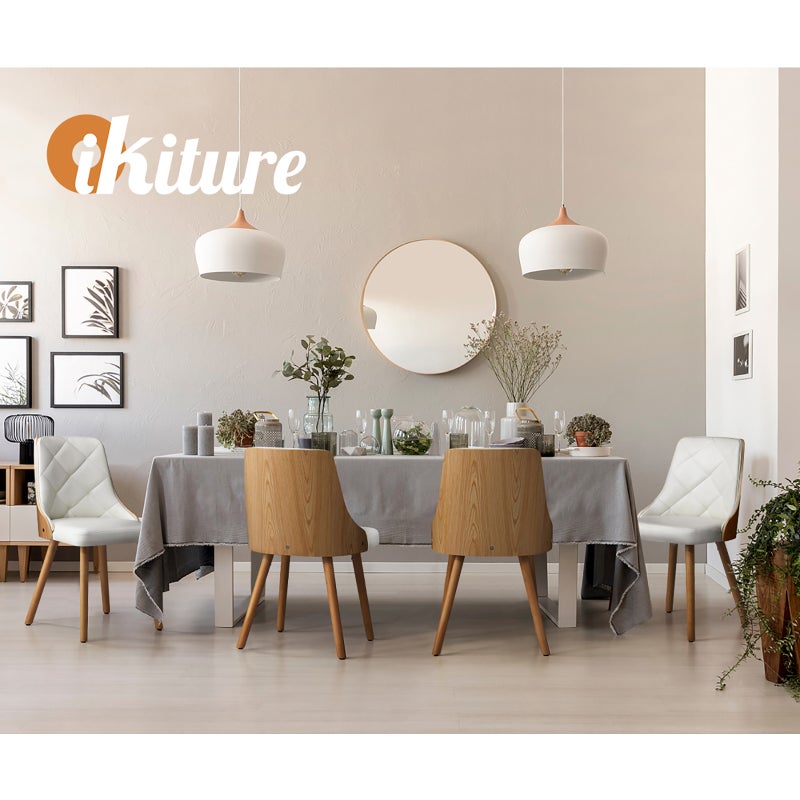 Set of 2 Gianni Deluxe Padded Dining Room Chairs | Wooden Back Padded Modern Dining Chairs