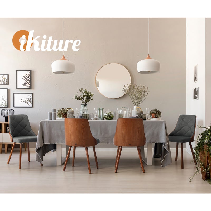 Set of 2 Gianni Deluxe Padded Dining Room Chairs | Wooden Back Padded Modern Dining Chairs