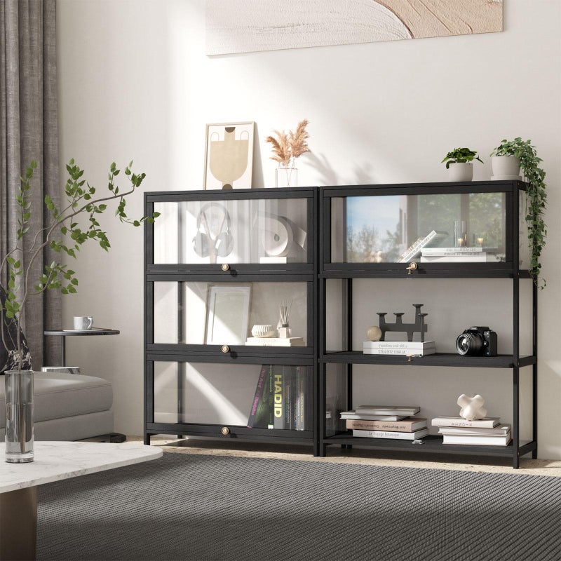 Centrum Bamboo Multi Tier Storage Unit | Versatile Bamboo and Acrylic Display Cabinet