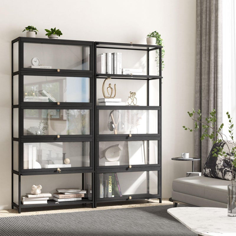 Centrum Bamboo Multi Tier Storage Unit | Versatile Bamboo and Acrylic Display Cabinet