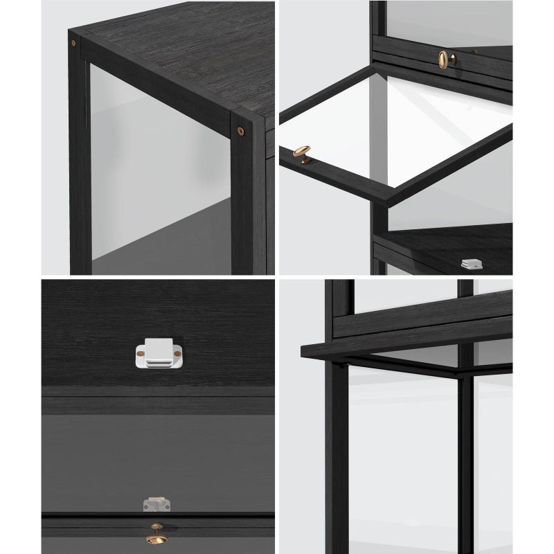 Centrum Bamboo Multi Tier Storage Unit | Versatile Bamboo and Acrylic Display Cabinet