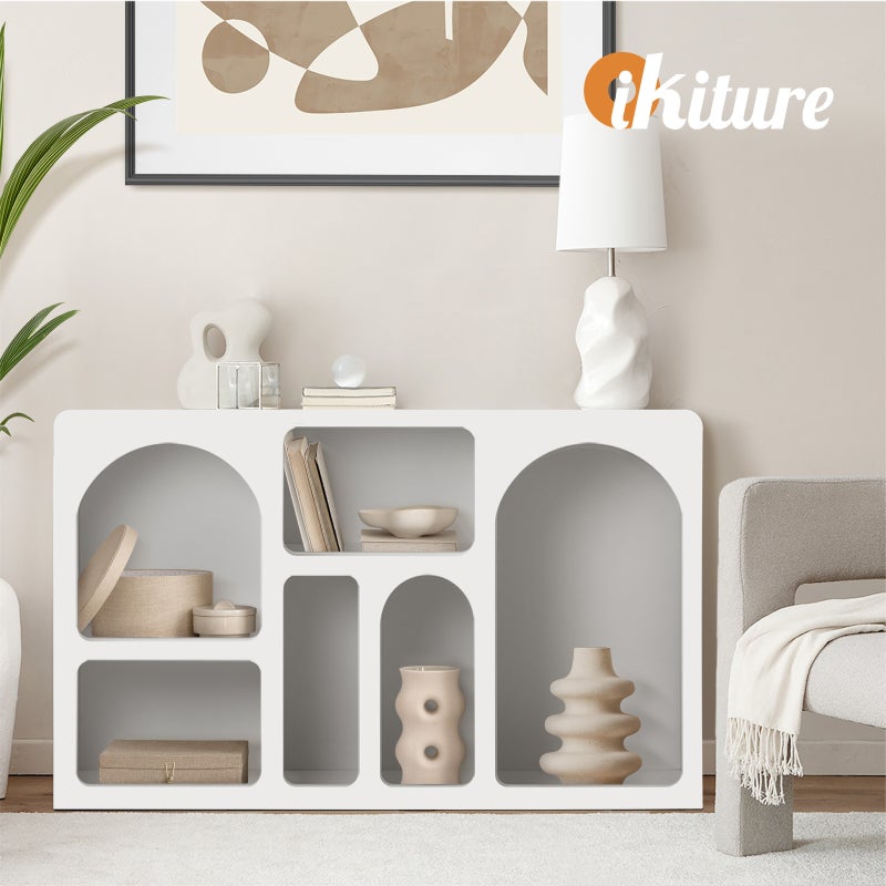 Amaro White Modern Display Cabinet | 120cm Modern White Multi Storage Display Stand Buffet Unit