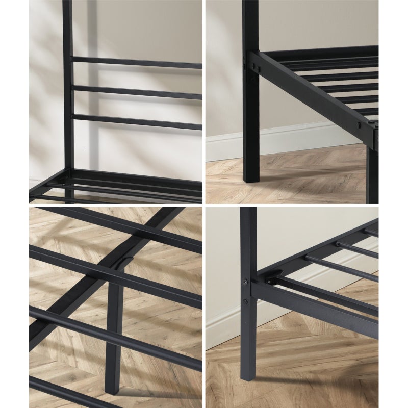 Casablanca Mare Premium Canopy Style Metal Bed Frame | High Quality Sturdy Canopy Bed in Black