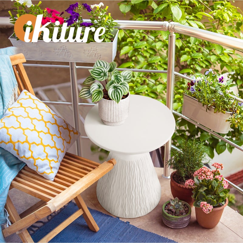 Terzzi Two In One Concrete Lava Stool or Bedside Table | Indoor Outdoor Verstaile Modern Stands