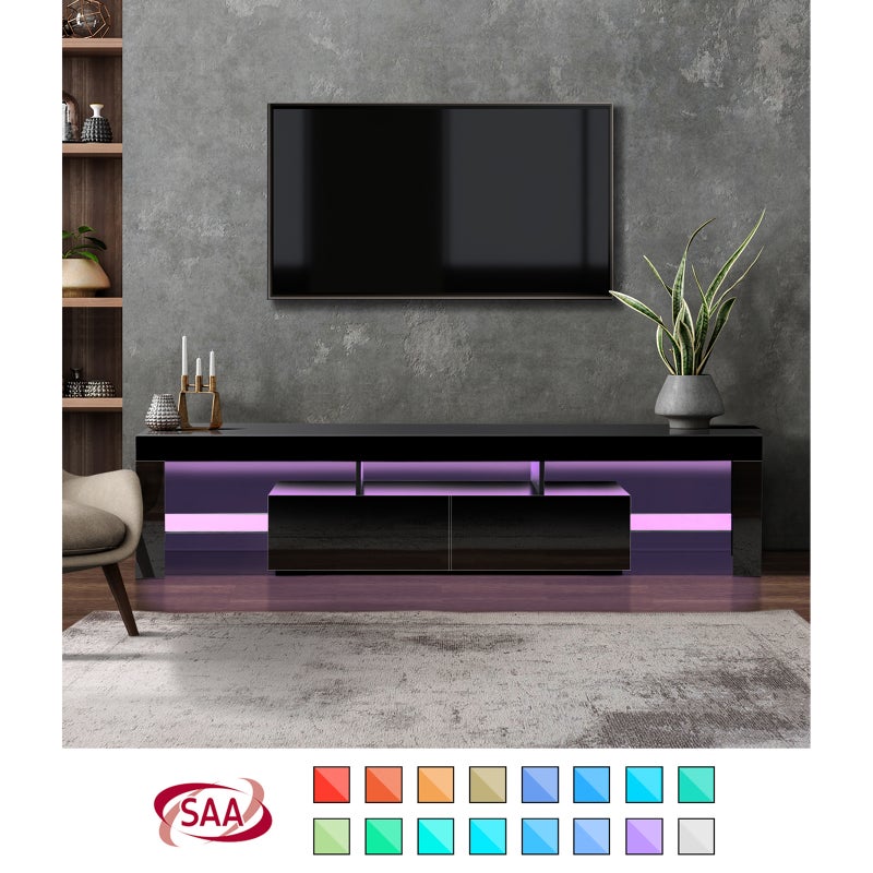 Spezia Nuvo LED 16 Light TV Cabinet 180cm Entertainment Unit | Hi Gloss TV Unit Stand