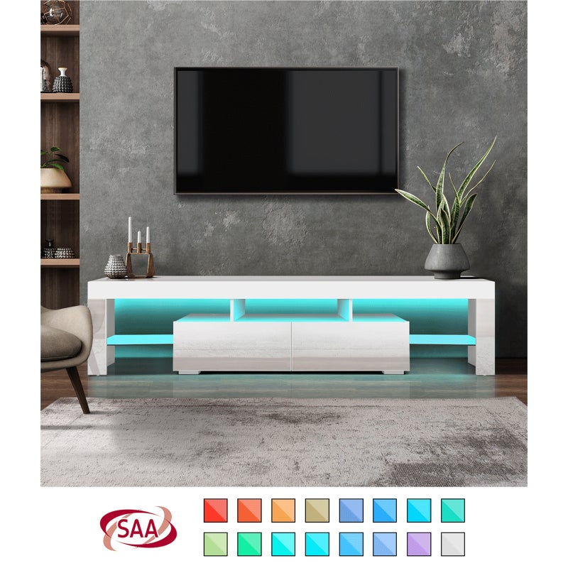 Spezia Nuvo LED 16 Light TV Cabinet 180cm Entertainment Unit | Hi Gloss TV Unit Stand