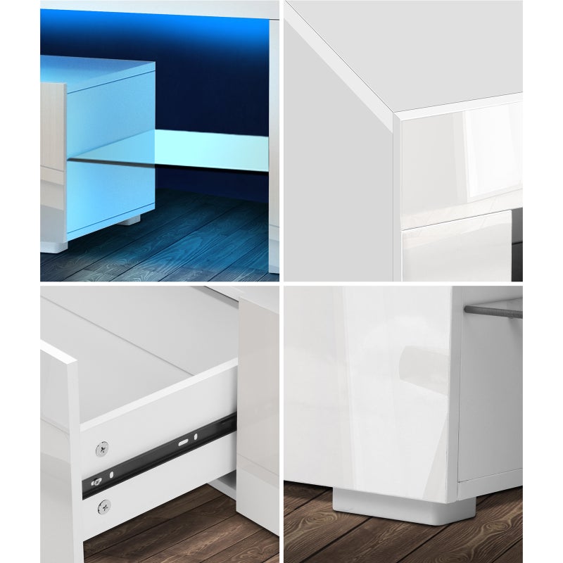 Spezia Nuvo LED 16 Light TV Cabinet 180cm Entertainment Unit | Hi Gloss TV Unit Stand