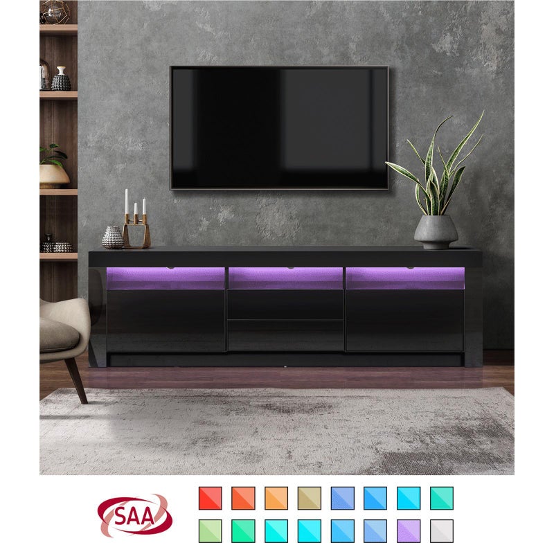 Neo Luxe LED 16 Light TV Cabinet 180cm Entertainment Unit | Hi Gloss TV Unit Stand
