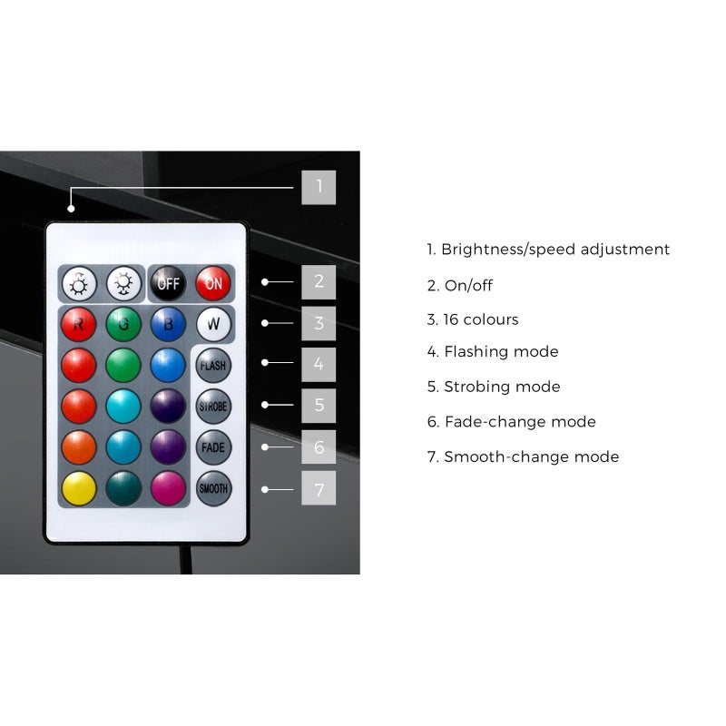 Neo Luxe LED 16 Light TV Cabinet 180cm Entertainment Unit | Hi Gloss TV Unit Stand