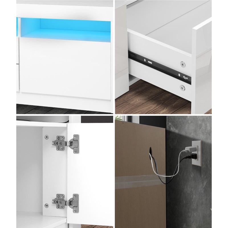 Neo Luxe LED 16 Light TV Cabinet 180cm Entertainment Unit | Hi Gloss TV Unit Stand