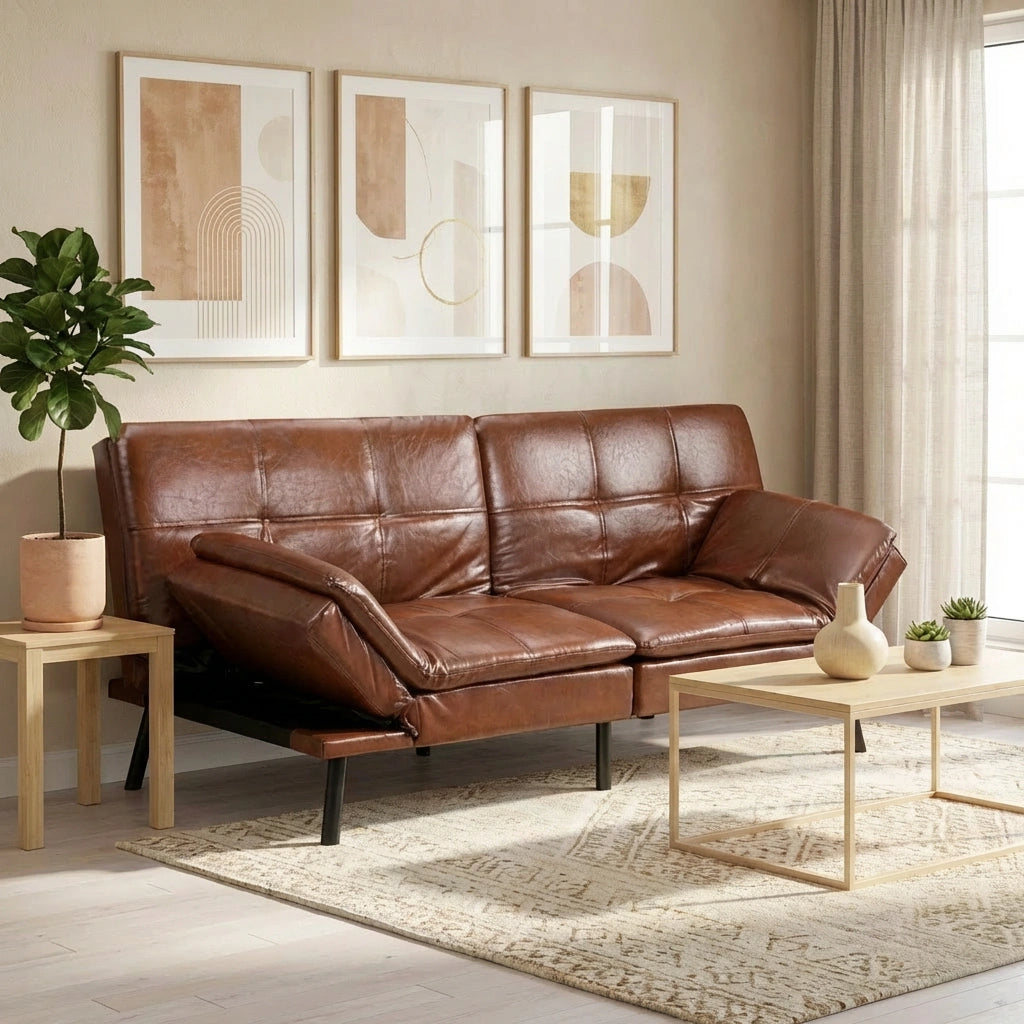 Allure 3 Seater Sofa Couch and Fold Out Futon Bed | Adjustable Luxury Converible Futon Sofa Couch