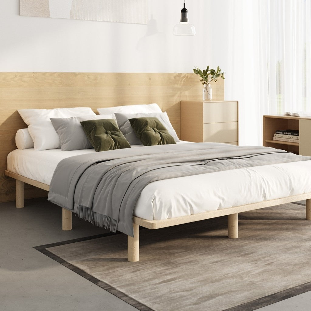 Scandi Luxe Premium Timber Platform Bed | Reinforced Durable Wooden Floating Bed Base