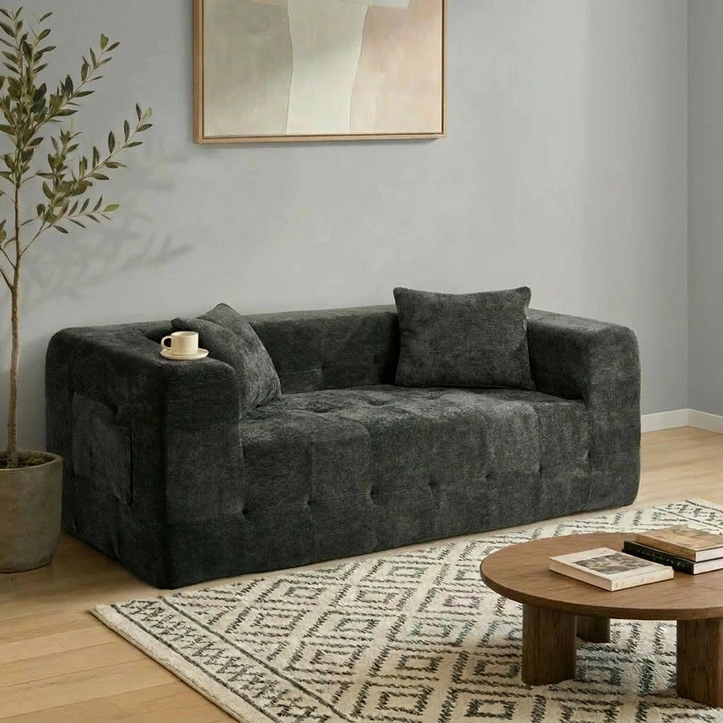 Bella Soft Chenille Two Seater Comfy Sofa Lounge | Compressed Sofa Box Lounge Unit