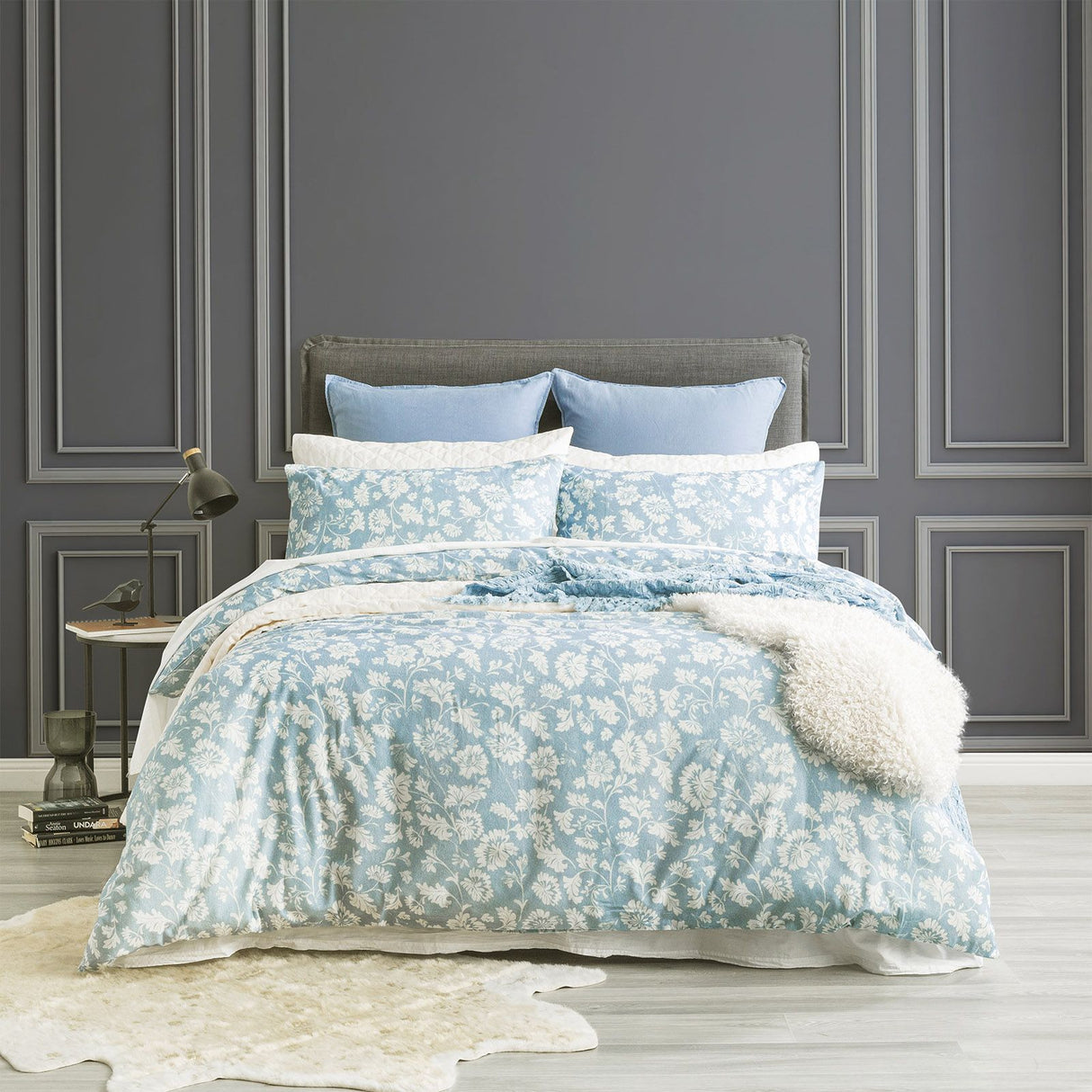 175GSM 100% Egyptian Cotton Flannelette Quilt Cover Set by Park Avenue | Winter Warm Bedding