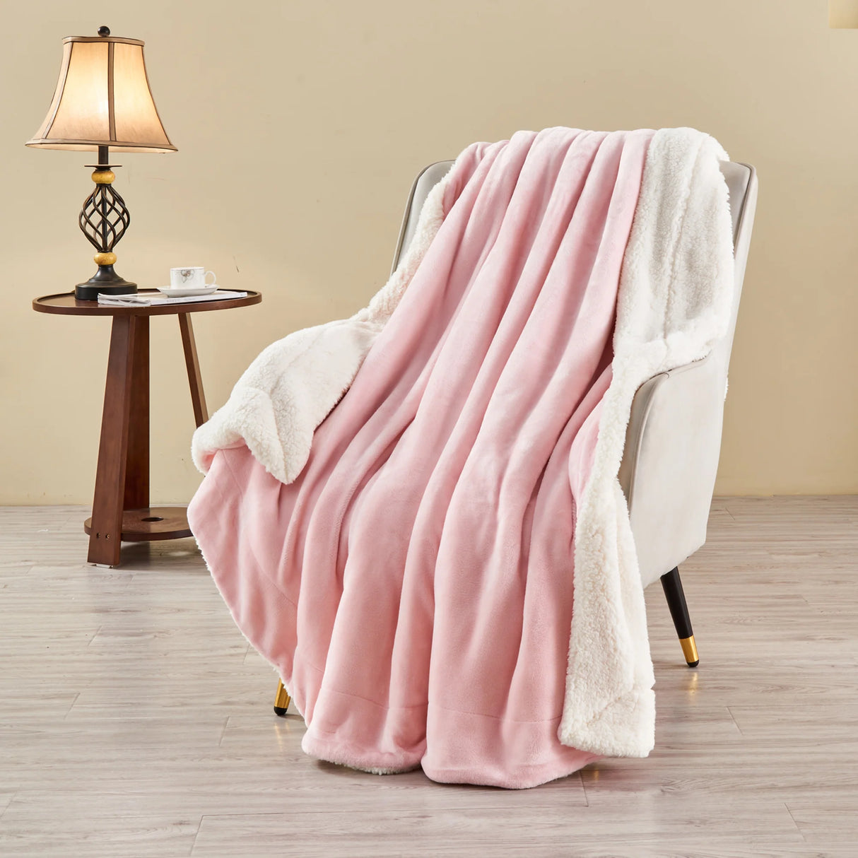 Luxiore Super Warm Soft Mink Flannel Sherpa Fleece Blanket | 480GSM Reversible Two Sided Winter Blanket