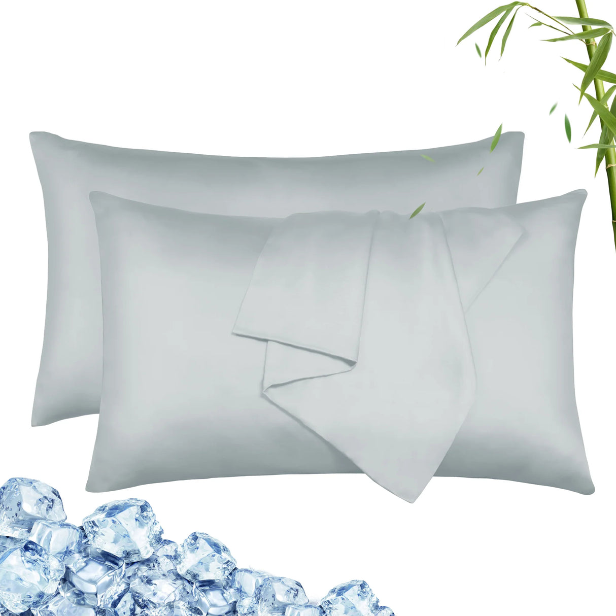 Set of Two Luxiore Ultra Soft 100% Bamboo Pillowcases | 2pc Silky 100% Bamboo Eco Friendly Pillowcases