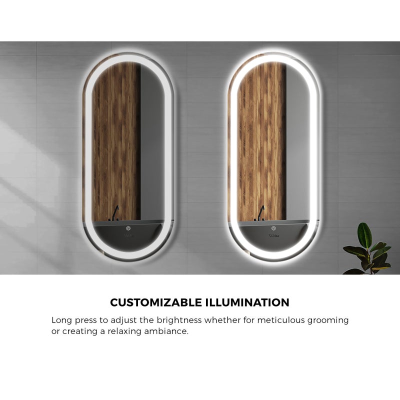 Lumiro Oval Bathroom LED Mirror | Oval Modern High Quality 3 Colour LED Bathroom Mirros | Easy Install Anti Fog
