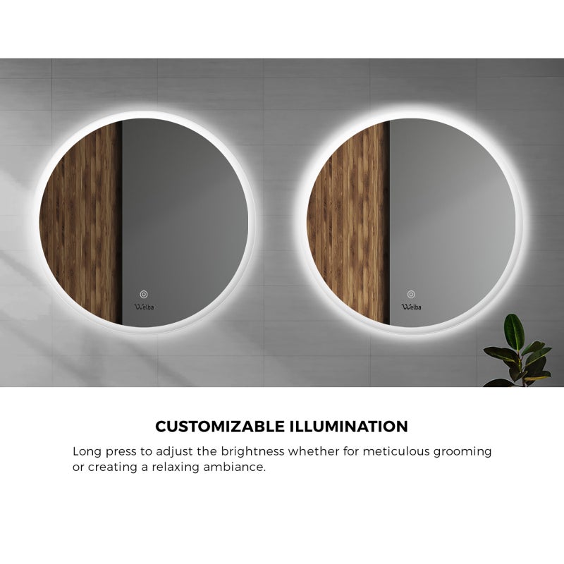 Lumiro Round Bathroom LED Mirror | Round Modern High Quality 3 Colour LED Bathroom Mirros | Easy Install Anti Fog