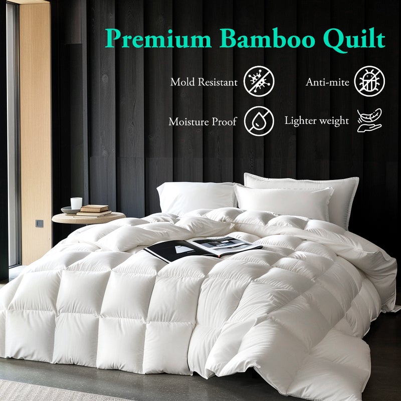 Luxore Premium 200GSM Summer Cooling Bamboo Quilt | Light Breathable Doona Duvet
